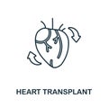 Heart Transplant line icon. Element sign from transplantation collection. Flat Heart Transplant outline icon sign for