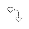 heart transplantation icon. Element of arrow and object icon for mobile concept and web apps. Thin line heart transplantation icon