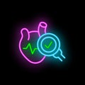 Heart treatment icon neon vector Royalty Free Stock Photo