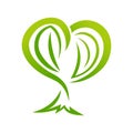 Heart tree eco friendly illustration.Abstract tree logo