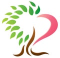 Heart Tree Logo Royalty Free Stock Photo