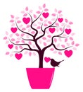 Heart tree in pot