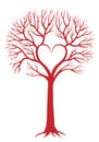 Heart tree, vector background