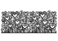 Repeatable doodle heart trees on the ground pattern for decoration, engraving, paper cutting, laser cutting and so on. Vector illu