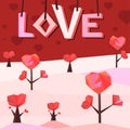 Heart trees vector