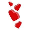 Heart trophy reputation icon, isometric style