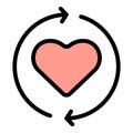 Heart trust relationship icon vector flat