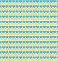 Ukraine seamless vector background. Heart shapes Ukrainian national colors blue yellow. Repeating pattern. Royalty Free Stock Photo