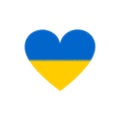 Flag of Ukraine in the shape of a heart with textured edges, isolated on a white background. Royalty Free Stock Photo