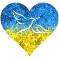 Heart with Ukrainian peace bird