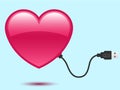 Heart with USB plug Royalty Free Stock Photo