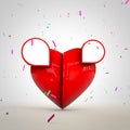 Heart For Valantine on with space for text ads and design