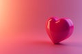 Heart in Valentine Day concept in 3D illustration style on a colorful background with Generative AI