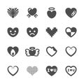 Heart and valentine day icon set 3, vector eps10 Royalty Free Stock Photo