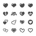 Heart and valentine day icon set, vector eps10 Royalty Free Stock Photo