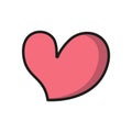 Heart valentine day icon vector basic design simple and modern Royalty Free Stock Photo