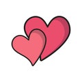 Heart valentine day icon vector basic design simple and modern Royalty Free Stock Photo