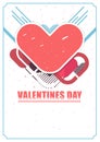 Heart valentines flyer layout template design, love vector card design