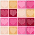 Heart valentine icon set on beige, sand, pink, red background Royalty Free Stock Photo