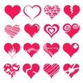 Heart Valentine Icon Set Royalty Free Stock Photo
