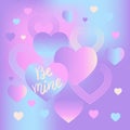 Heart valentine icon set on pink, blue gradient background Royalty Free Stock Photo