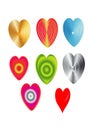 Heart valentine icon set Royalty Free Stock Photo