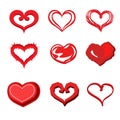 Heart valentine icon set vector Royalty Free Stock Photo