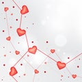 Heart valentine light vector background