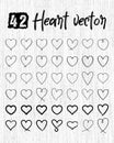 Heart Valentine Line Art Hand Drawn Love Heart Bundle Royalty Free Stock Photo