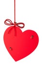 Heart-Valentine with a rope bow and toy ladybugs