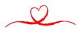 Heart Valentine`s Day Swash Hand Painted With Brush And Ink