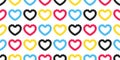 heart valentine seamless pattern rope lasso vector cartoon doodle rgb