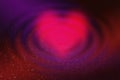 Heart for valentines day in abstract red background with glowing stars and bokeh in the form of design decoration.