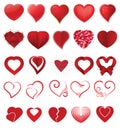 Heart on valentines day in love vector lovely red sign on hearted celebration and greeting card with loving and Royalty Free Stock Photo