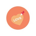 Heart vector flat color  icon Royalty Free Stock Photo