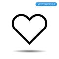 Heart Vector Icon. Love symbol. Valentine`s Day badge, emblem, flat style for graphic design and web design, logo.