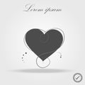 Heart vector icon, Love symbol. Valentine`s Day sign,emblem isolated on white background, Flat style for graphic and web