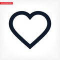 Heart vector icon. Outline love vector icon signs isolated on a background. vector icon Gray black graphic shape line art for Royalty Free Stock Photo