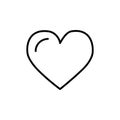 Heart Vector Icon, Outline style, isolated on white Background