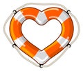 Heart vector isolated lifebuoy