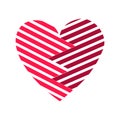 Heart vector logo. Line art, gradient and flat design puzzle