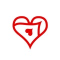 Heart vector logo. Valentines symbol.