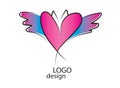 Heart vector symbol. love logo design, Valentines day ribbon logotype. web icon Royalty Free Stock Photo