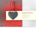 Heart on vintage fabric background Royalty Free Stock Photo