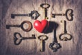 Heart with vintage keys Royalty Free Stock Photo