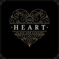 Heart vintage luxury logo template