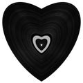 Heart vinyl record - isolated object Royalty Free Stock Photo