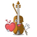 With heart violin in the cartoon music room