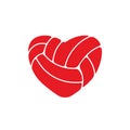 Heart volleyball ball red icon