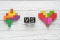 Heart vs Mind. Heart versus brain. Royalty Free Stock Photo